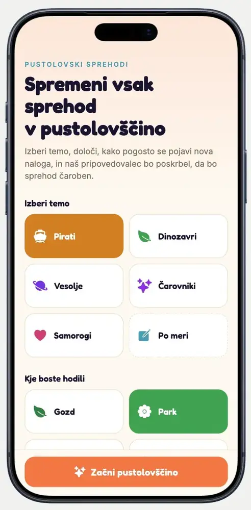Adventure Walks — Družinska AI aplikacija