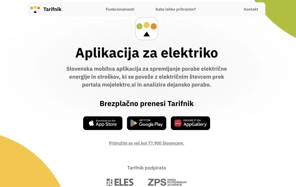 Tarifnik — Potrošniška aplikacija